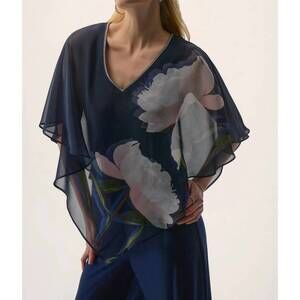 NEW JOSEPH RIBKOFF floral print v-neck poncho top